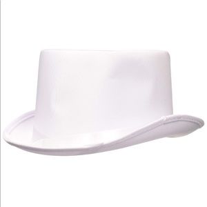 White Satin Circus Steampunk Costume Women Top Hat